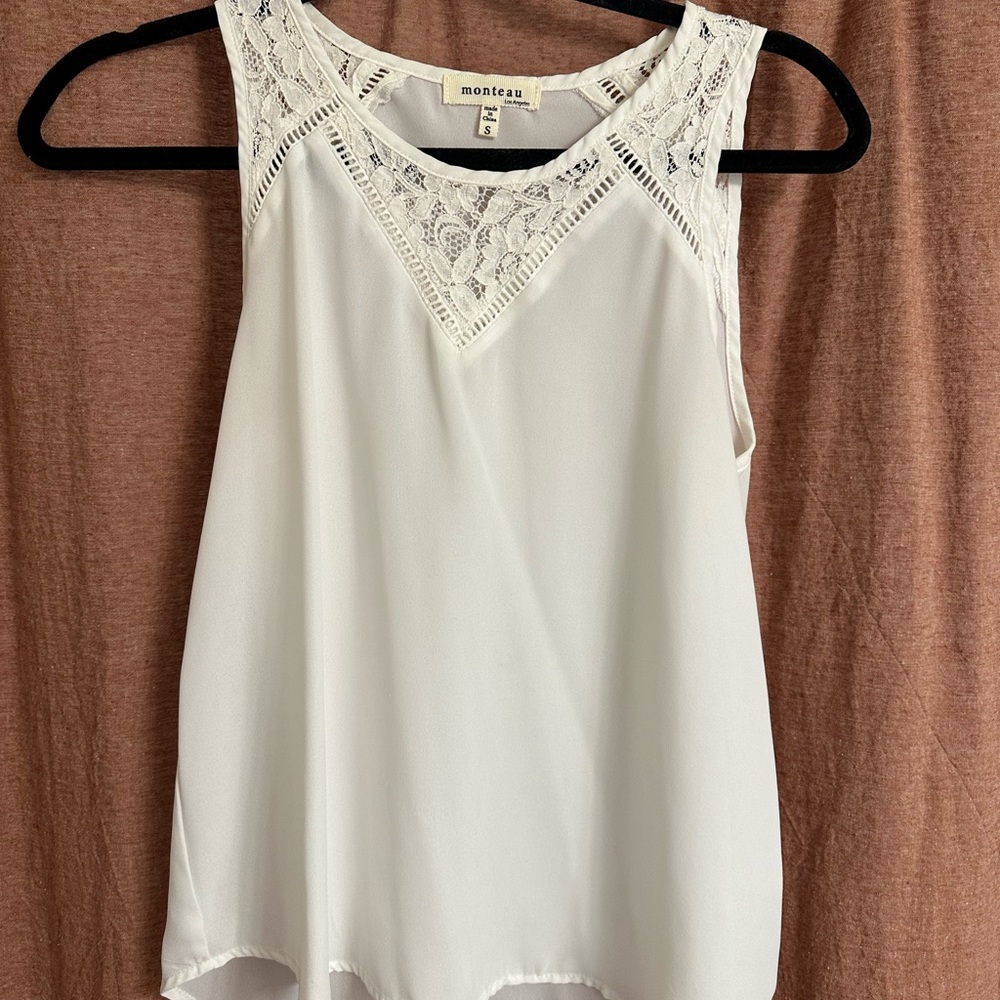 Monteau Women's White Lace Top